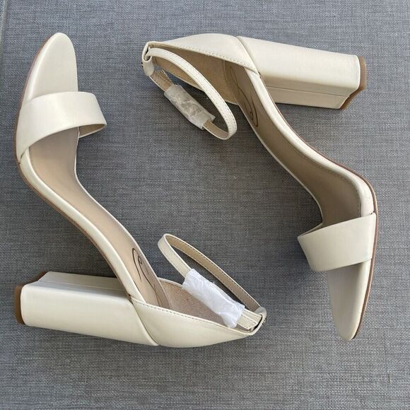 SAM EDELMAN Yaro Ankle Strap Sandal Size 10 Ivory NWT Wedding Formal Heel - Picture 2 of 14